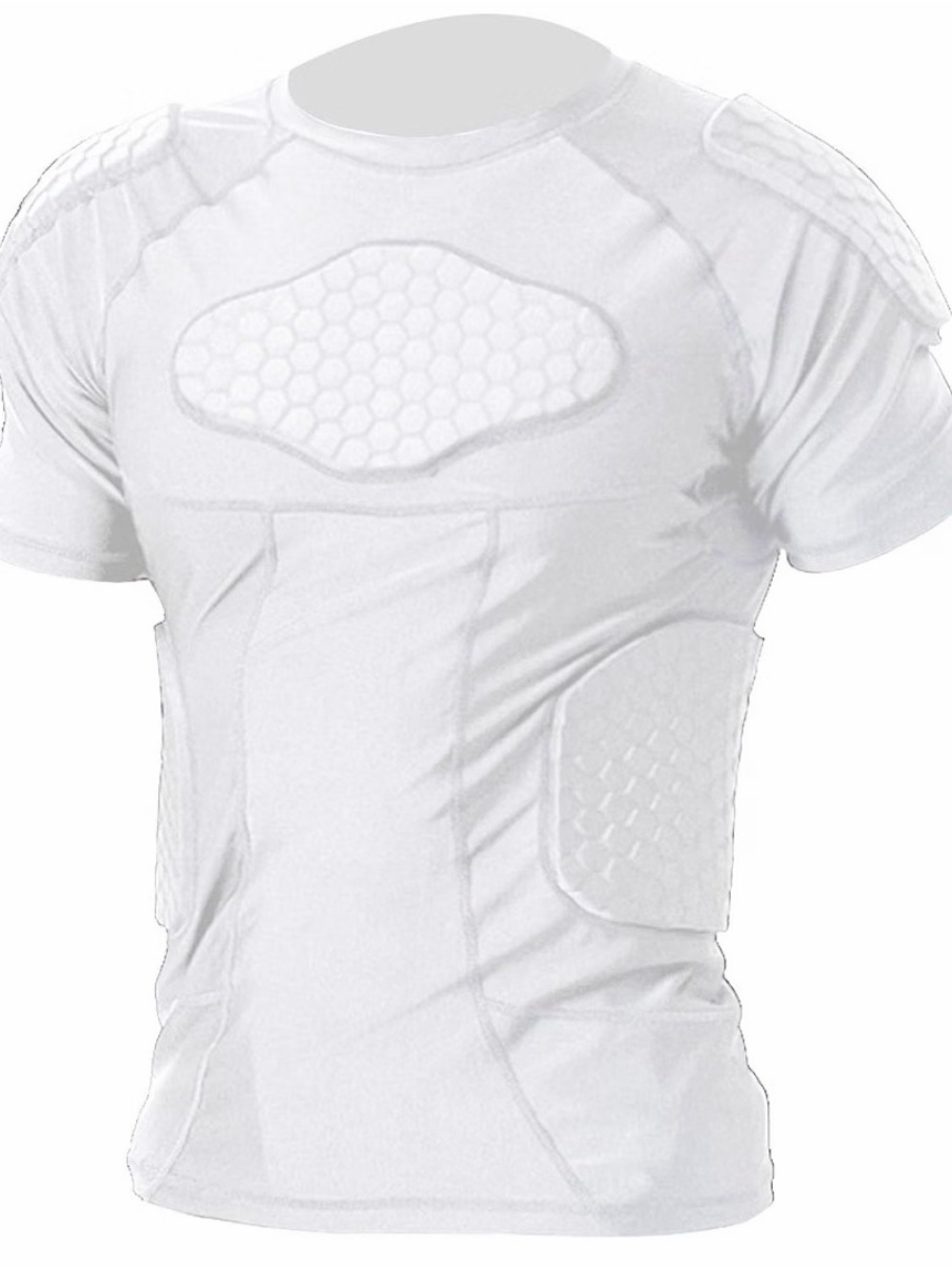 Men's White Padded Compression Shirt Small - - B1